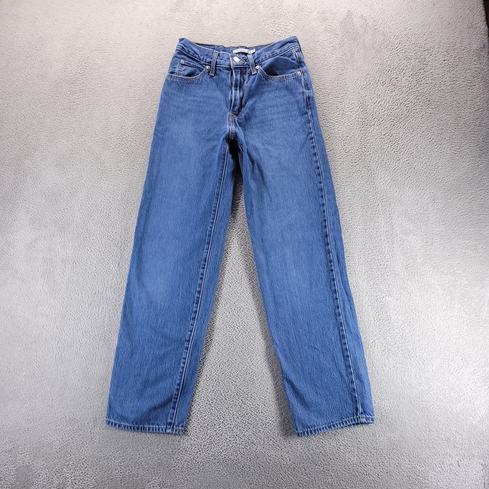 Levis Jeans Womens 25 Blue 94 Baggy High Rise Relaxed Straight Medium Wash